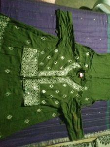 Elegant Olive Green Ethnic Gown