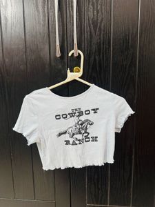 H&amp;M Cowboy Ranch Cropped Tee