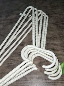 Set of 5 White Plastic Hangers