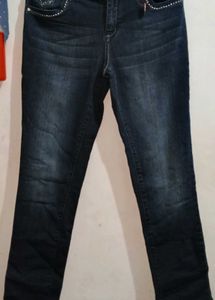 Women's Dark Wash Embellished Jeans