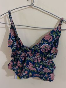 Boho Floral Print Crop Top