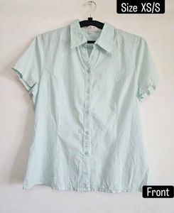 Light Blue Collared Short Sleeve Shirt