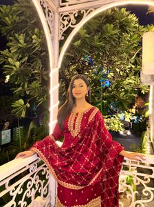 Maroon Kurta Set with Dupatta