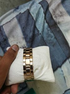 Rose Gold Crystal Bezel Watch