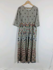Grey Printed Casual Kurta (Women)