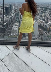 Chic Ruched Halter Neck Mini Dress