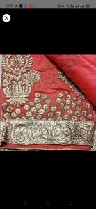 shimmer saree, light Orange