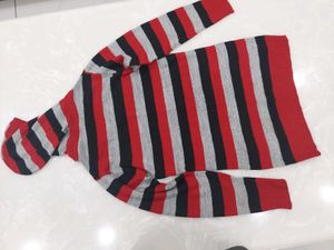 Striped V-Neck Casual Dress