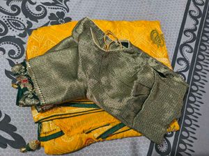Beautiful Yellow Silk Saree