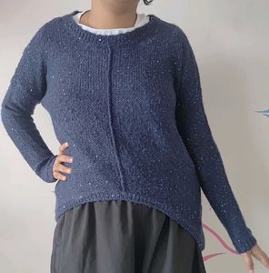 vero moda Sparkly Blue Knit Sweater with sequence