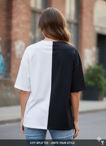 Unique Two-Tone Graphic Tee