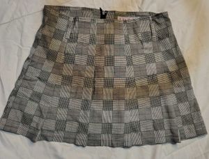 Plaid Pleated Mini Skirt