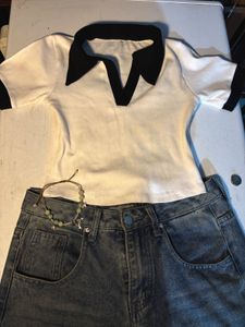 Retro White Collared Top