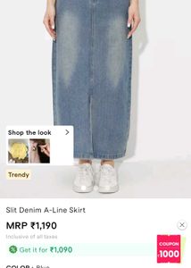 Savana Blue Denim A-Line Skirt