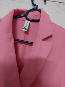 Pink Cropped Blazer