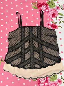 Chic Black Lace Camisole Top
