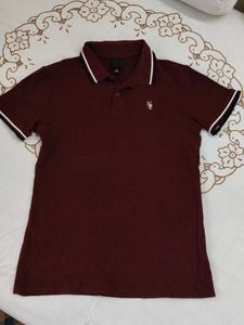 boys Burgundy Polo T-Shirt