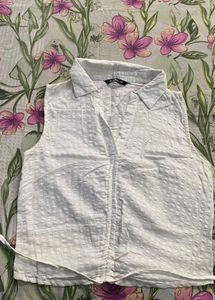 White Ruched Crop Top