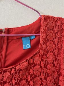 Red Lace Sleeveless Dress