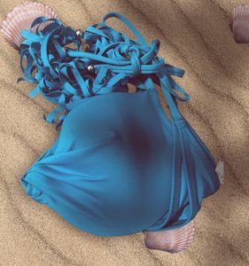 Teal Tassel Bikini Top ( Perfect Material )