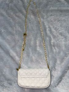 Quilted White Chain Crossbody Bag