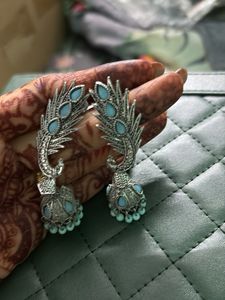 Boho Peacock Feather Earrings