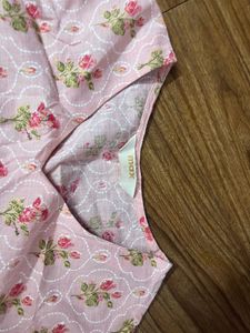 Pink Floral Print short Kurti