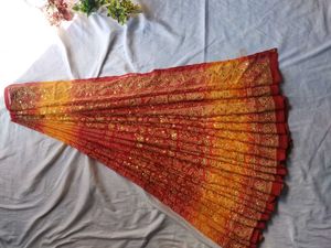 Red &amp; Gold Embroidered Saree
