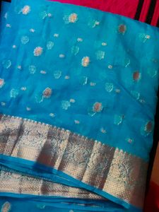 Beautiful Teal Blue Saree