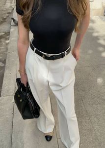 Classic White Wide-Leg Trousers