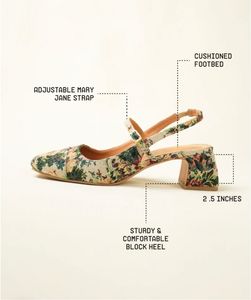Floral Print Slingback Heels