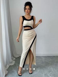 Chic Two-Piece Cutout Midi Dress