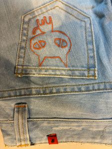Light Wash Y2K distressed Bootcut Jeans