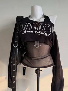 2000s Graphic cropped Print Top baggy tee