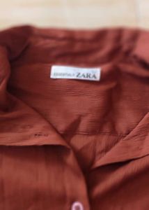 brown Womens Zara shirt