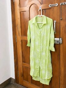 Lime Green Printed Kurta