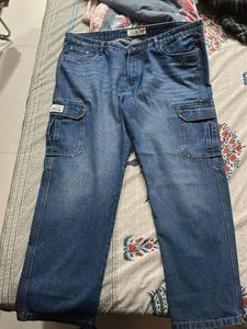 Men's Blue Denim Cargo Jeans totally new