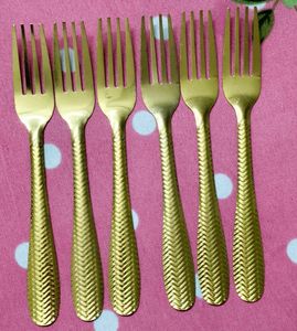 Set of 6 Gold Dessert Forks