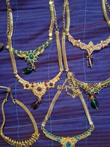 Gold Toned Necklaces and Earrings Set