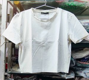 White Cropped T-Shirt