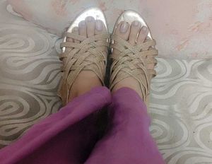 Gold Strappy Heels