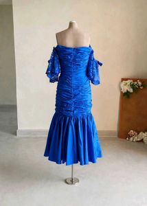 Stunning Royal Blue Off-Shoulder Gown