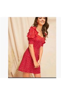 shein Red Polka Dot Mini Dress.....