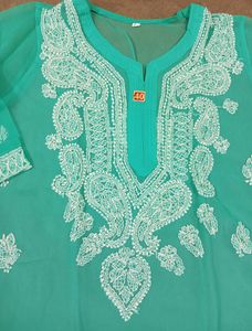 Chikankari Kurti Without Glass Work