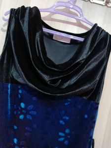 Blue Midi Dress (Velvet)