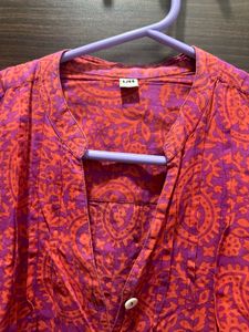 Red Floral Printed Dress for Ladies