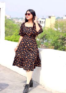 Cute Printed One Piece Dress 👗