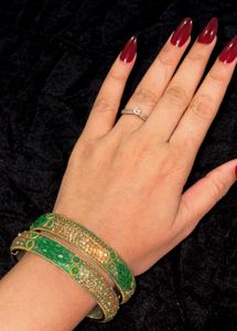 Exquisite Emerald &amp; Gold Bangles