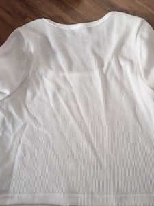 Women's White Waffle Knit Top