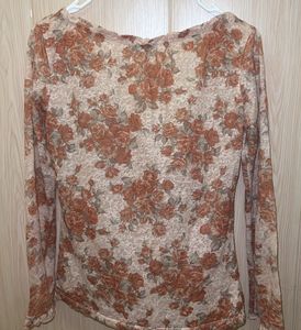 Vintage Floral Print Blouse